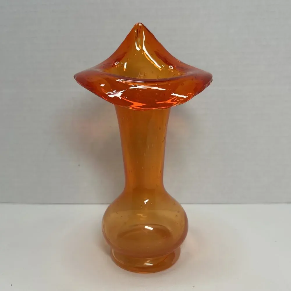Vtg Kreiss Jack In The Pulpit Bullicante Amberina Art Glass 7